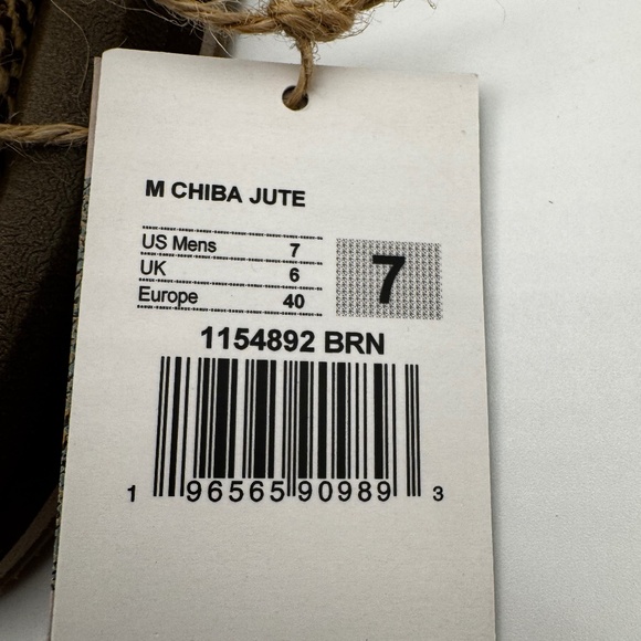 NWT Sanuk Original Sidewalk Surfers Chiba Jute Loafer Brown Men's Size 7 Vegan - Picture 9 of 12